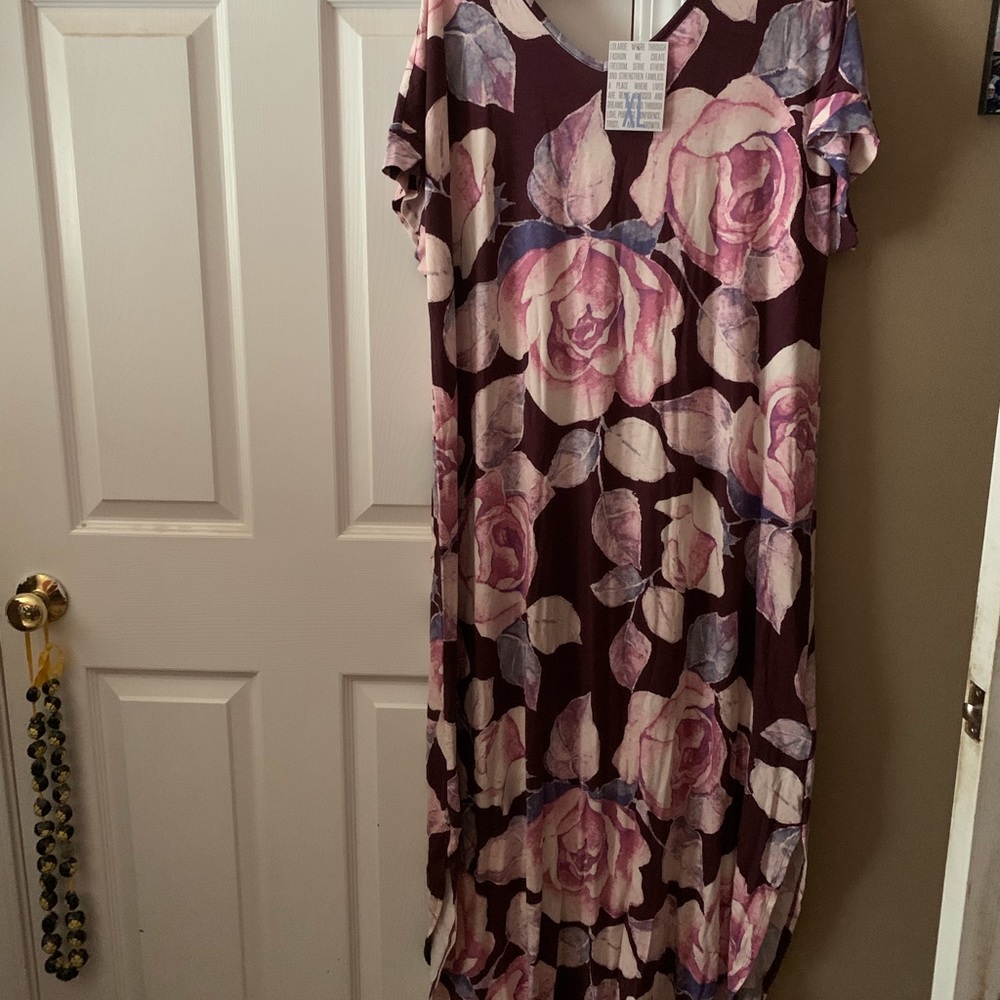 NWT LulaRoe XL Macy long dress floral pattern!
